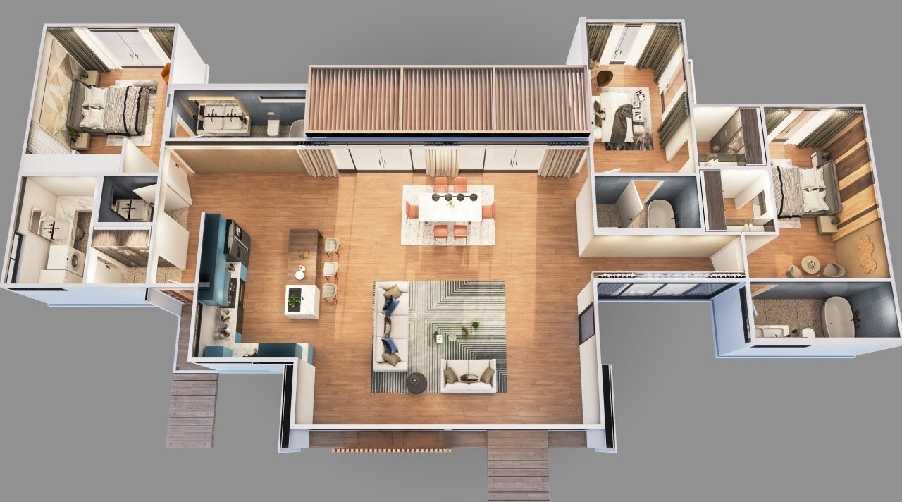 Floorplan 3d top – Interior Design